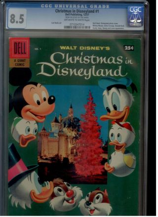 Dell Christmas In Disneyland 1 Cgc 8.  5 Owtw Dec 1957