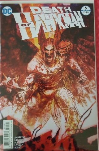 Dc Comics 2017 Death Of Hawkman 6 Variant Cover Bill Sienkiewicz