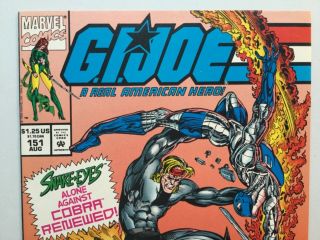Marvel 1994 Gi Joe 151 Low Print Run Htf Snake Eyes Cobra Commander Larry Hama