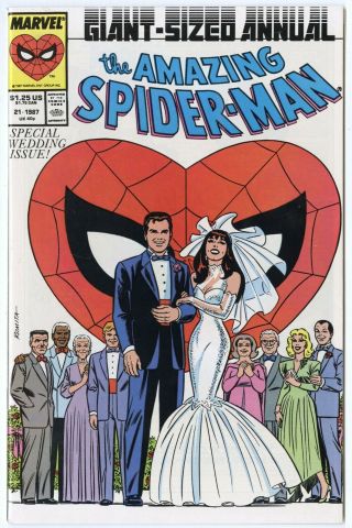 Spider - Man Annual 21 Nm,  9.  6 White Pages Wedding Marvel E 1987