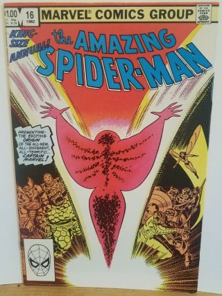 The Spider - Man Annual 16 1982 1st Monica Rambeau As Captain Marvel Vf