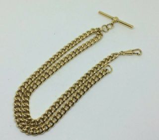 Antique Vintage 9ct Rolled Gold Double Albert Chain Pocket Watch Fob