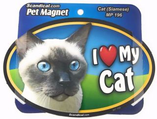 I Love My Cat (siamese) Magnet Gifts,  Cars,  Trucks.  Lockers,  Refrigerator