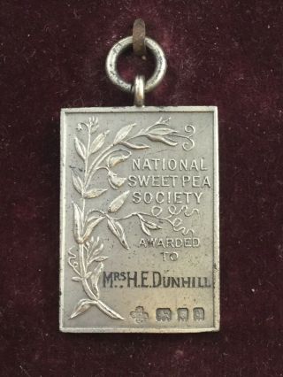 Hallmarked Silver National Sweet Pea Society Medal W Box Horticulture Award 1931 2