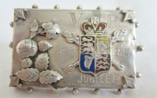 Antique H/m Silver Brooch For The Golden Jubilee Of Queen Victoria 1837 - 1987