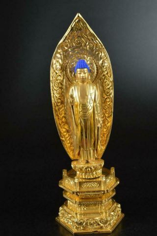 S1254: Japanese Wood Carving Buddhist Statue Sculpture Ornament Buddhist Art