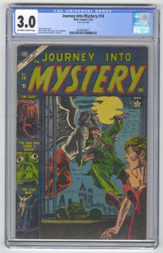 Journey Into Mystery 14 Cgc 3.  0 Vintage Marvel Atlas Comic Pre - Hero Horror 10c
