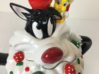 Warner Brothers Sylvester and Tweety Bird Christmas Cupcake Teapot no box 2