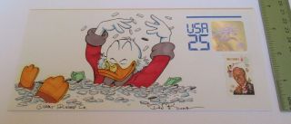 Don Rosa Uncle Scrooge Art 1st Day Cover Walt Disney Stamp Envelope 