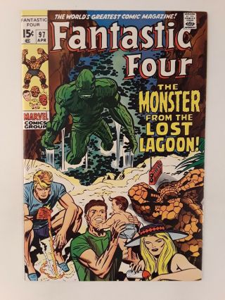 Fantastic Four 97 (vf - 7.  5) 1970 " The Monster From The Lost Lagoon " Jack Kirby