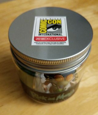 SDCC 2018 Exclusive Monogram Pickle Rick and Morty Collector ' s Jar Keyring Set 3