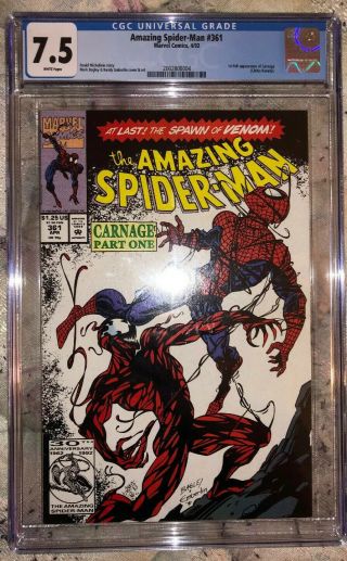 The Spider - Man 361 Cgc 7.  5 (apr 1992,  Marvel)