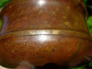 A SMALL ANTIQUE CHINESE BRONZE TRI - POD CENSER WITH MARKING 6