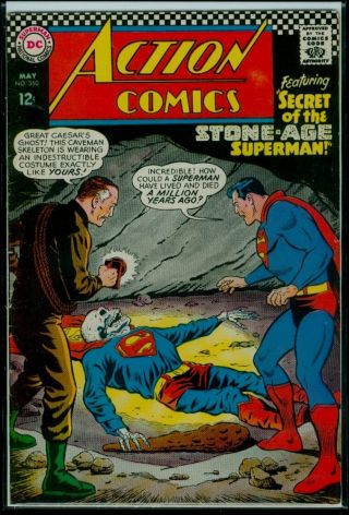 Dc Comics Action Comics 350 The Secret Of The Stone - Age Superman Fn 6.  0
