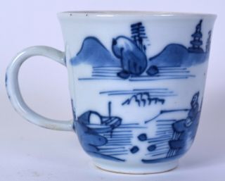 Chinese Porcelain Coffee Cup Chinese Blue & White Kangxi Khang Shi Yongzheng