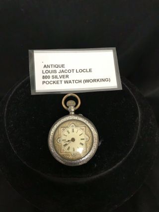 Louis Jacot Locle Silver Ladies Pocket Watch -