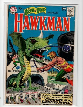 Brave & The Bold 34 (fn -) 1st Sa Hawkman - Dc 1961 - Monster Cover Attacking City