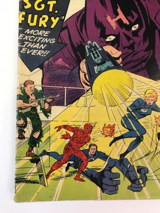 The Fantastic Four 21 Marvel Comics 1963 Jack Kirby VG 1st Sgt.  Fury Crossover 4