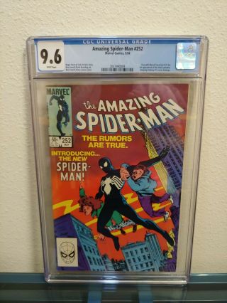 The Spider - Man 252 Cgc 9.  6 Nm,  White Pages 1st Appearance Symbiote