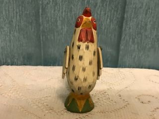 Rise And Shine Rooster Wooden Folk Art Figurine