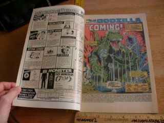 Godzilla King of the Monsters 1 Marvel comic book VF,  1970s bronze age.  30 cent 2