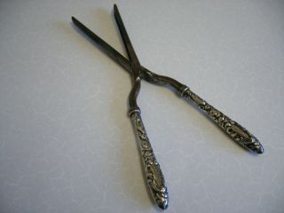 Antique 1898 Chester Silver Handled Curling Tongs (2004)