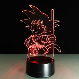 Anime Dragonball Z Acrylic Saiyan Son Goku 3d Table Lamp 7color Change Led Light