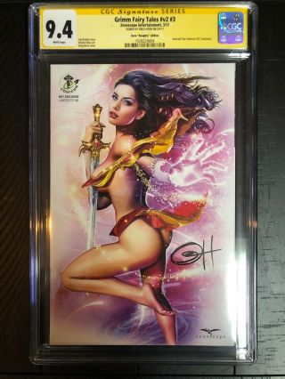 Grimm Fairy Tales V2 3 Horn " Naughty " Edition - Limited To 150 - Cgc 9.  4 Ss