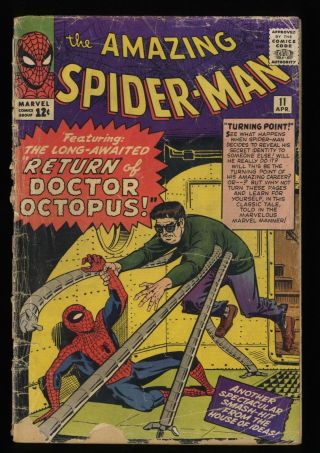 Spider - Man 11 Fair 1.  0 Marvel Comics Spiderman Doctor Octopus