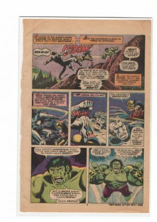 Incredible Hulk 181 1st Wolverine,  Marvel 1975 - Key - Page 2 Only
