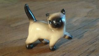 Vintage Hagen Renaker Monrovia Walking Siamese Cat Miniature Ceramic Animal