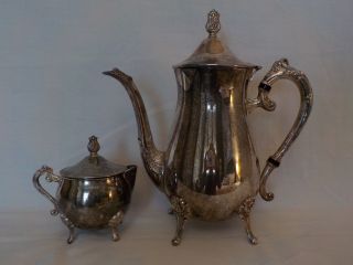 Leonard Silverplate Vintage Coffee/tea Pot And Creamer Set