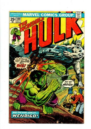 Incredible Hulk 180 - October 1974 - 1st Appearance Wolverine - Has Mvs - Hott