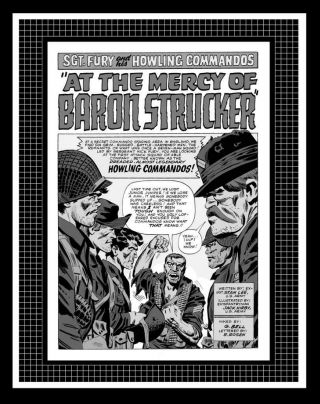 Jack Kirby Sgt Fury And His Howling Commandos 5 Rare Production Art Pg 1 Mono