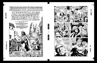 Barry Smith Conan The Barbarian 5 Pg 1 And Pg 2 Rare Large Production Art