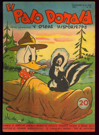 Donald Duck V1 20 Rare Sub - Mariner Foreign Ed.  Carl Barks Disney Comic 1944 Fn