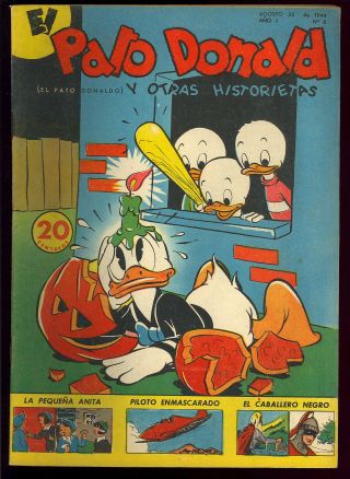 Donald Duck V1 6 Rare Sub - Mariner Foreign Ed.  Carl Barks Disney Comic 1944 Fn,