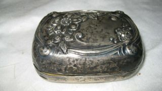 Vintage Art Nouveau Deco Sterling Silver Container Soap Dish? Button Box?