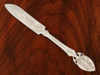 - Rare Gorham Co.  Sterling Silver Butter Spreader Lily / Lily Of The Valley 1888