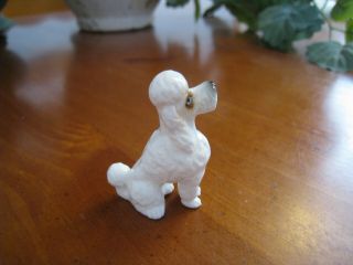 Vintage Bone China White Poodle Sitting Down Figurine 2 " Japan