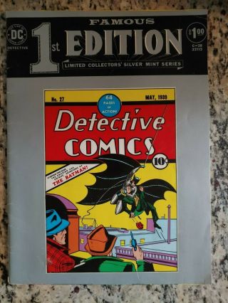Famous 1st Edition C - 28 Detective Comics 27 1974 Fn,  1st Appearance Batman