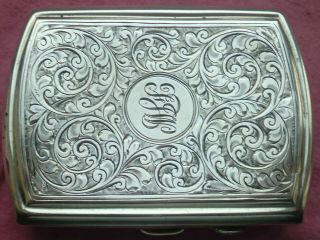 Decorative Solid Silver Memory Card Case Birmingham 1923