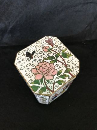 Fine Old Antique Chinese Cloisonne Enamel Copper Lidded Box Jar Late Qing 5