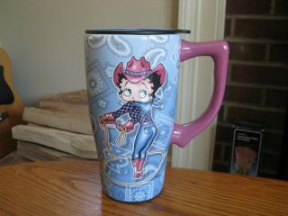 Betty Boop Cowgirl Ceramic Travel Mug With Label