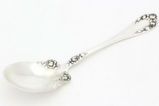 Vintage R Wallace And Sons Sterling Silver Rose Pattern Sugar Spoon