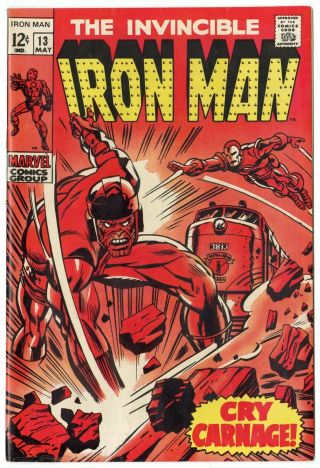 Iron Man 13 Vf/nm 9.  0 Ow/white Pages Vs.  The Controller Marvel 1969 No Resv