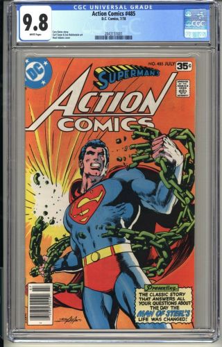 Action Comics 485 Cgc 9.  8 Wp Nm/mt Dc Comics 7/78 Neals Adams (superman)