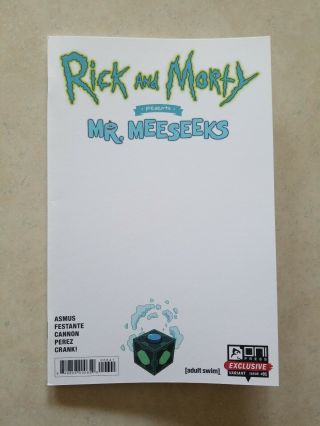 Rick And Morty Presents Mr Meeseeks 1 Blank Sketch Variant Oni Press Comics