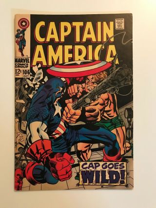 Marvel Captain America 106 Stan Lee Story Jack Kirby Art