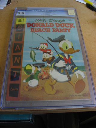 Dell Giant Donald Duck Beach Party 4 Cgc 9.  0 1957